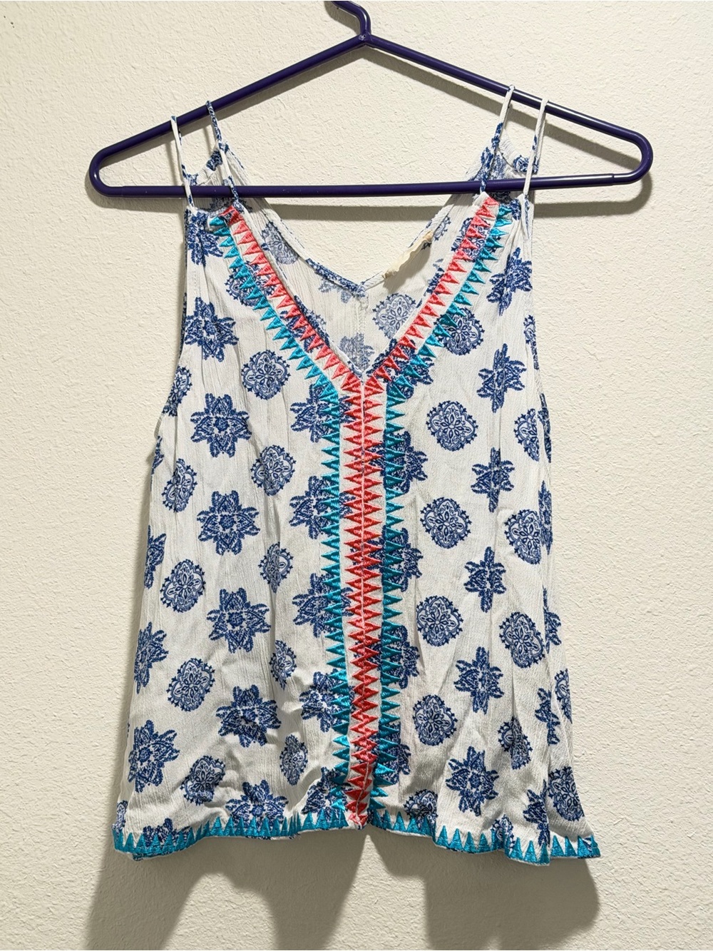 Altar’d State Womens S. 100% Rayon Embroidered Tank Top Flowy Flirty Cottagecore